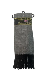 Ashford & Brooks London Cashmere Feel Black Scarf 12" x 72" 100% Acrylic NEW - Picture 1 of 3