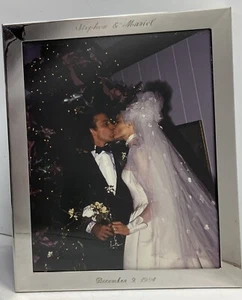Stephen Crisman & Mariel Hadley Hemingway Engraved Frame Wedding Photo - Picture 1 of 10
