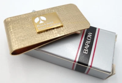 Clip de dinero Rockwell International de colección (Rockwell Collins) tono dorado 2" Barlow Foto 1 de 4