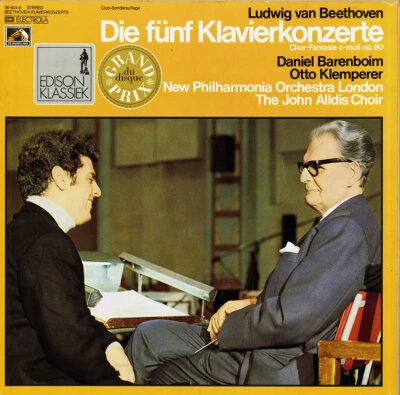 BEETHOVEN 5 Piano Concertos Choral Fantasie Op.80 BARENBOIM KLEMPERER Electrola - Image 1 of 3