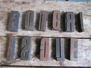 Vintage Printers Blocks Typeface Wooden Printing Block Letters Job Lot 3in - Picture 1 of 4