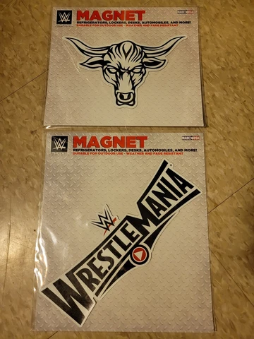 The Rock Dwayne Johnson WWE/WWF large magnets (Wrestlemania & Brahma Bull) USA Cover