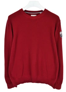 Gant x Le Mans Pullover Herren Groß Rundhals Pullover Kragen Strick Rot - Bild 1 von 10