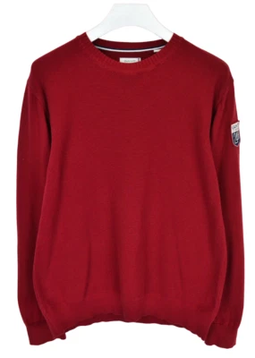 Pullover Gant X Le Mans Hombre Grande Cuello Redondo Suéter Cuello Tejido Rojo Foto 1 de 4