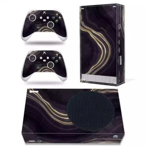 NEGRO & GOLD Xbox Series S Vinyl Skin STICKER Protector para envoltura de calcomanías de consola - Imagen 1 de 1