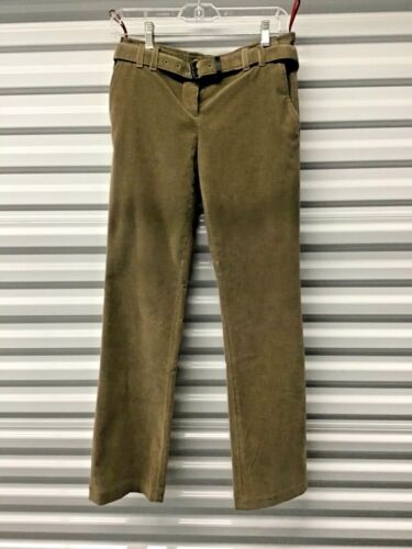 New PRADA Sport RTW Womens Tan Thin Corduroy Pants with Belt Size 38 or 2 US