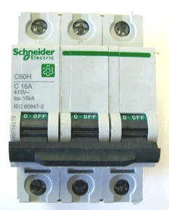 Schneider Electric C60H 415-Iou 15kA 3-Pole 415v Circuit Breaker IEC 3-Pole - Picture 1 of 3