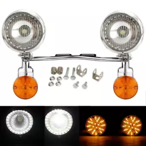 LED Passing Signals Light Bar Bracket kit For Softail Springer Heritage Classic - Picture 1 of 12