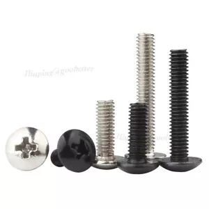 M2 M2.5 M3 M4 M5 M6 Phillips Cabeza de armadura Máquina Tornillos Tornillos Níquel/Zinc Negro - Imagen 1 de 8