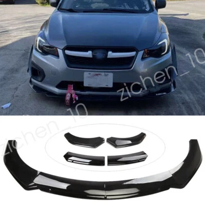 For Subaru Impreza Car Front Bumper Lip Spoiler Splitter Body Kit Glossy Black Foto 1 de 4
