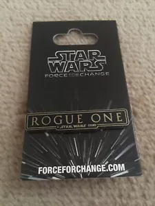 Star Wars Rogue One Logo Force For Change UNICEF Disney Pin New On Backing Card - Picture 1 of 3