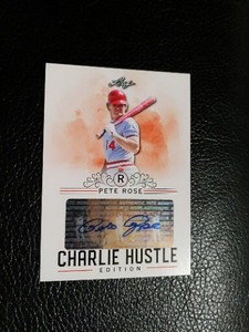 Pete Rose, 2020 Leaf, Charlie Hustle Edition Auto Indents On Front See Pics