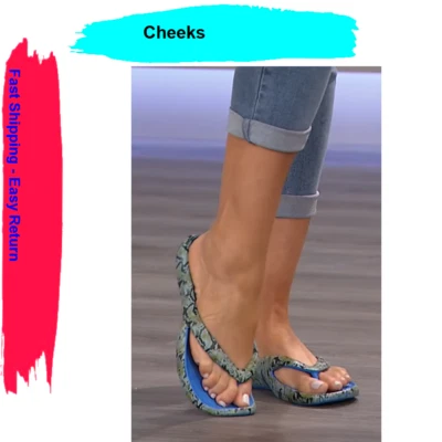 Sandalias de salud Tony Little CHEEKS, tecnología de pie de una pieza; azul serpiente talla 8 Foto 1 de 4