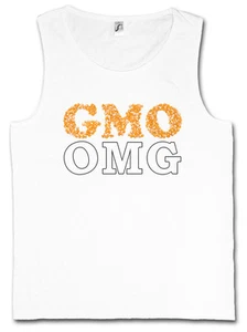 GMO ANTI GENTICALLY MODIFIED FOOD TANK TOP WESTE FITNESS Vegetarisch Vegan Fun OMG - Bild 1 von 2