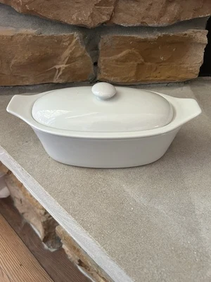 3 pc Butter Boat Dish Chilling Bowl White Porcelain Lid Set - Image 1 of 4