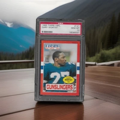 1985 TOPPS USFL Gary Worthy Gunslingers PSA 10 EXTREMELY RARE POPULATION 10 - Image 1 of 3