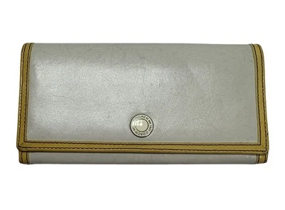 Coach Envelope Women’s Wallet Ivory & Yellow Leather With Tan Interior GUC - Image 1 of 4