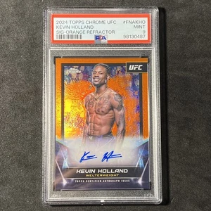 KEVIN HOLLAND Auto Orange Refractor 11/25 PSA 9 2024 Topps Chrome UFC #FNAKHO - Picture 1 of 2