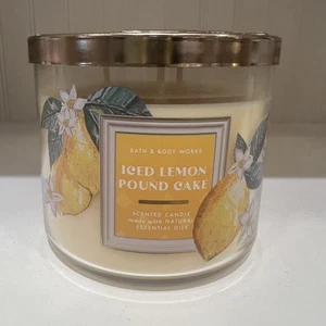 Bath & Body Works Iced Lemon Pound Cake 3-wick Scented Candle 14.5 oz - NEW - Picture 1 of 4