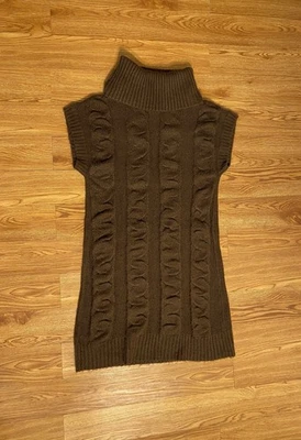 новые направления выходные женщин juniors вязаный свитер платье средний коричневый - Изображение 1 из 4