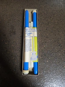 Vintage Johann Haviland Bavaria Germany Blau Federzug Kerzenhalter Set - Bild 1 von 7