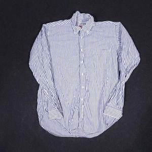 Vintage Brooks Brothers Button Down Hemd Herren XL Blau Gestreift Made In USA Baumwolle - Bild 1 von 12