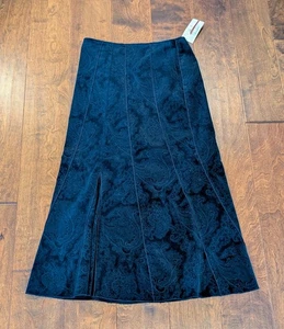 Vintage Cord Midi Maxirock lang Gr. 10 Bianca marineblau Einzelhandel $ 178 Neu mit Etikett - Bild 1 von 3