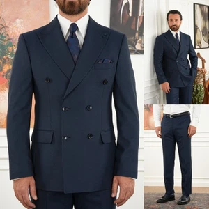 Traje de hombre Slim Fit 2 piezas para boda negocios encaje solapa trajes pantalones - Imagen 1 de 20
