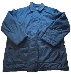 Dockers Stain Defender Men L Black Brown Leather Collar Lined Coat Jacket - Picture 1 of 8