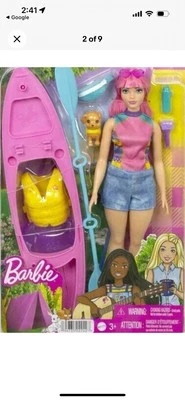 Новый с ярлыками игровой набор для куклы Barbie It Takes Two Camping Fun Curvy Daisy аксессуары для каяка  - Изображение 1 из 4