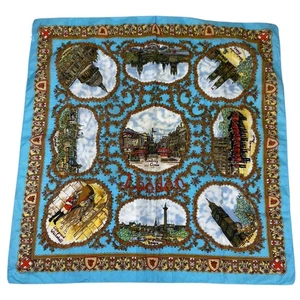 Foulard Souvenir Di Londra Vintage 1961 Anni '60 Quadrato Big Ben - Picture 1 of 14