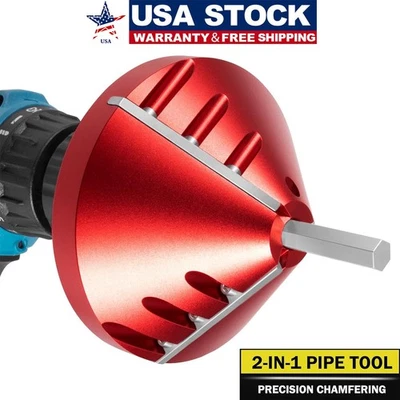 Ferramenta de rebarbação de PVC 2 em 1, ferramentas internas e externas de chanfro de PVC para tubos de PVC/ABS/PP/PE - Imagem 1 de 4