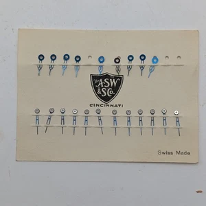 ASW & Co Schweizer Uhrenzeigerkarte - gebläut/schwarz - teilweise (3 Stunden fehlen) - Bild 1 von 2