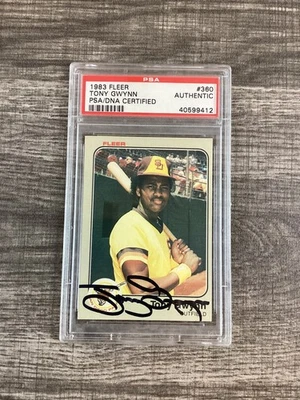 Tarjeta de béisbol (SSG) TONY GWYNN firmada 1983 novato de los Padres de San Diego - certificado de autenticidad PSA/DNA Foto 1 de 4