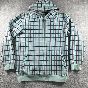 Nomis Hoodie Herren XL blau kariert lang Skater Skateboarding Snowboard Heavyweight - Bild 1 von 17