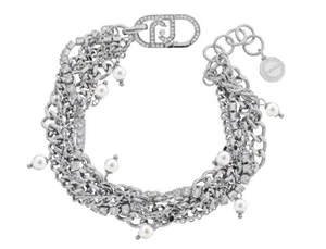 Bracciale multifilo LIU-JO in acciaio con cristalli e perline LJ3073 - Picture 1 of 1