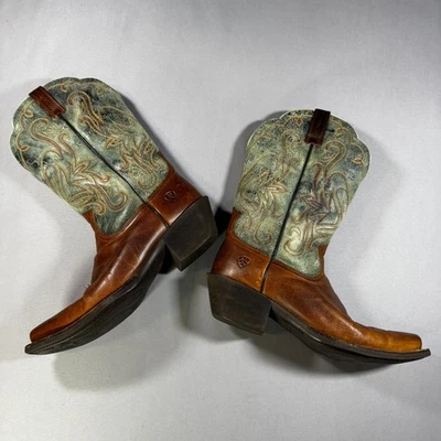 Botas vaqueras occidentales Ariat Legend para mujer madera de pino caramelo talla 9 B turquesa  Foto 1 de 4