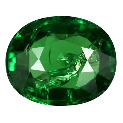 Espléndida piedra preciosa granate tsavorita verde de 1,00 quilates ovalada (6,79 x 5,55 mm) de Tanzania Foto 1 de 2