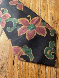 Vintage EUC Harve Benard Holtzman Silk Floral Tie Men’s USA Made Necktie - Picture 1 of 8