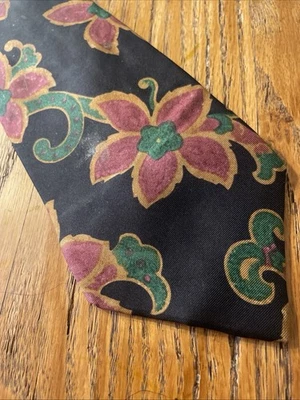 Corbata floral de seda Harve Benard Holtzman usada en excelente estado para hombre hecha en EE. UU. Foto 1 de 4