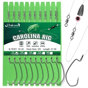 Dovesun 10PCS Ready Legato Carolina Rig Kit per Bass Fishing Catfis Rig Catfis... - Foto 1 di 6