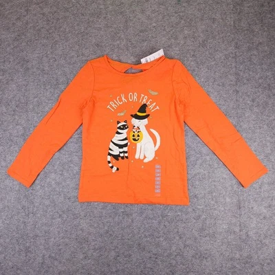 Camiseta Carter's Girl Trick Or Treat Gráfica Nueva con Etiquetas Talla 7 Gato Perro Foto 1 de 2