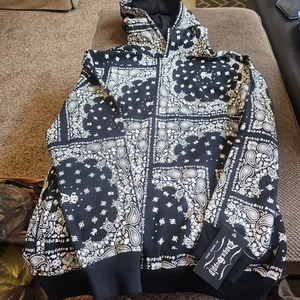 Schwarzweiß Snoop Dogg Kapuzenpullover von Dog Supply Größe Small 22" Grube/Grube 28 lang - Bild 1 von 14