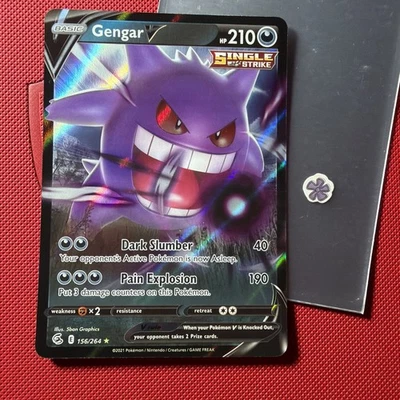 Gengar V Ultra Rare SWSH08: Fusion Strike 156/264 NM Pokemon - Image 1 of 2