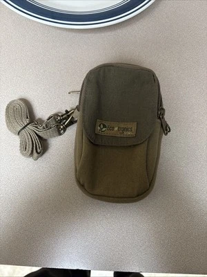 Vtg ECO TRONICS Army Green/tan Natural Cotton Canvas Mini Camera Bag Case Compac - Image 1 of 4