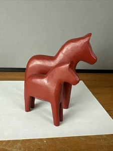 Vintage Serholt Sammlung Schweden handbemalte schwedische Dalapferde 2er Set - Bild 1 von 8