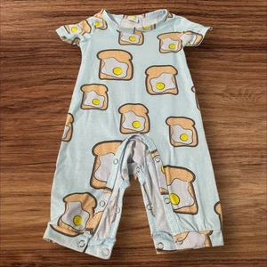 PatPat 3-6M Baby Strampler Ei Toast Print Einteiler Overall süß Outfit - Bild 1 von 4