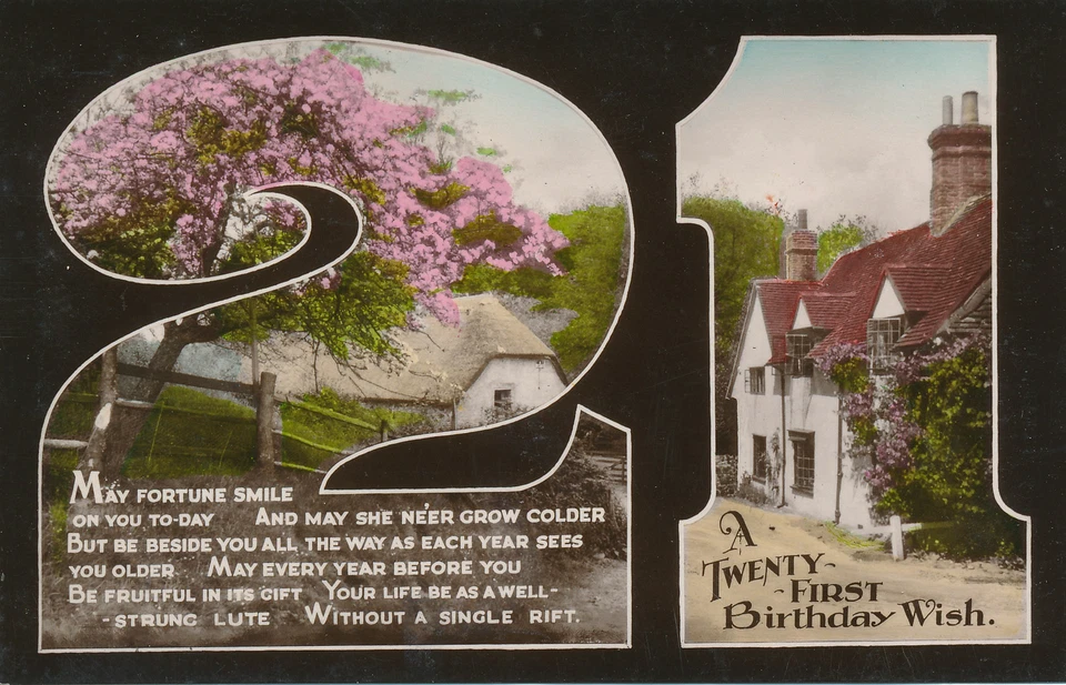 PC50646 Greetings. A Twenty First Birthday Wish. Wildt and Kray. RP. 1934 - Image 1 of 2