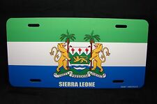 Produktbild - Sierra Leone Flagge Mit Mantel Von Arme Metall Lizenz Platte Für Autos