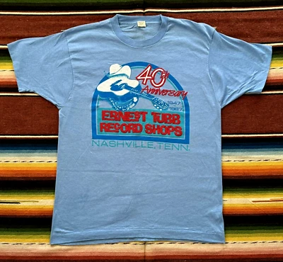 NOS Vintage 1987 ERNEST TUBB Record Shops 80s T SHIRT Tee NASHVILLE 40th ANNIV L - Image 1 of 4